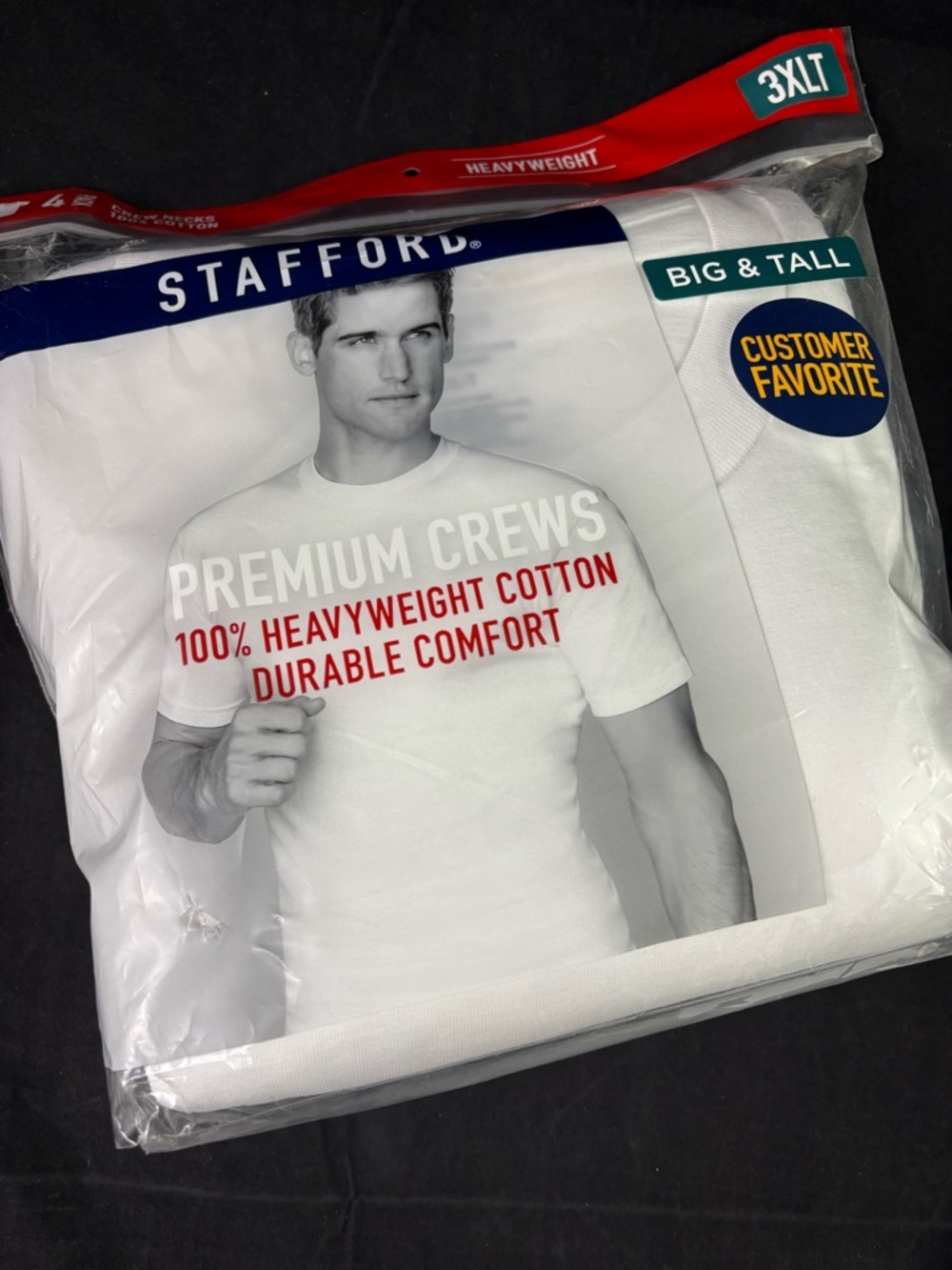 Stafford Big & Tall Premium Crews - White (3XLT)